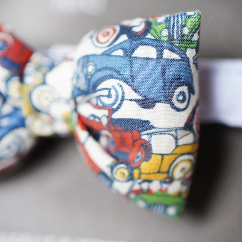 リボン -リバティのくるま柄 ブルー - Giselle & Momo