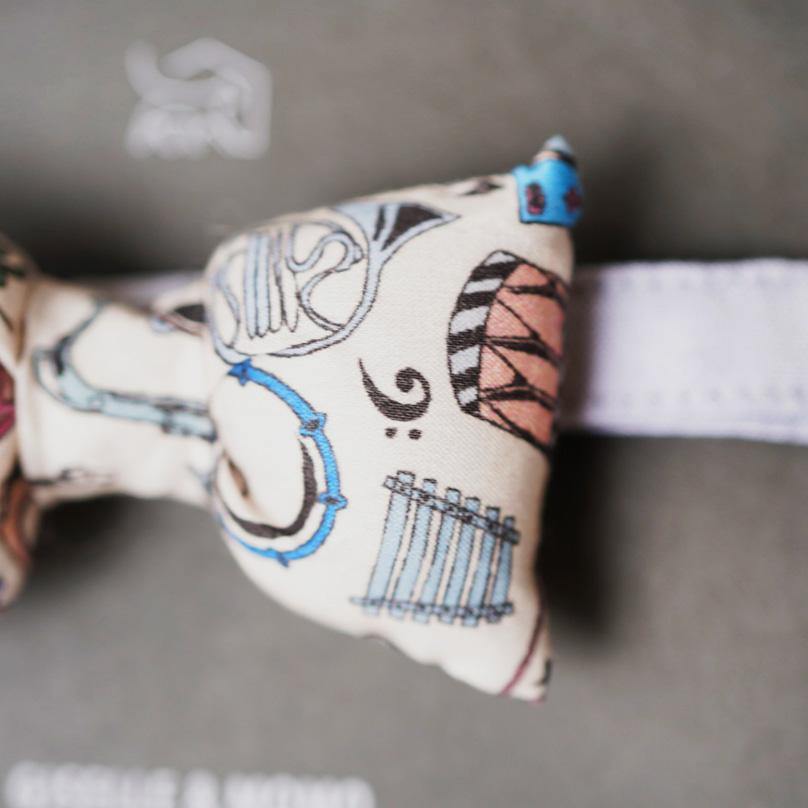 リボン -リバティの楽器柄 グレー - Giselle & Momo