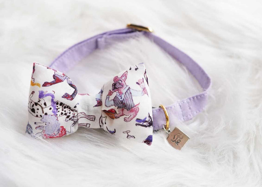 チャーム付きパープルの首輪