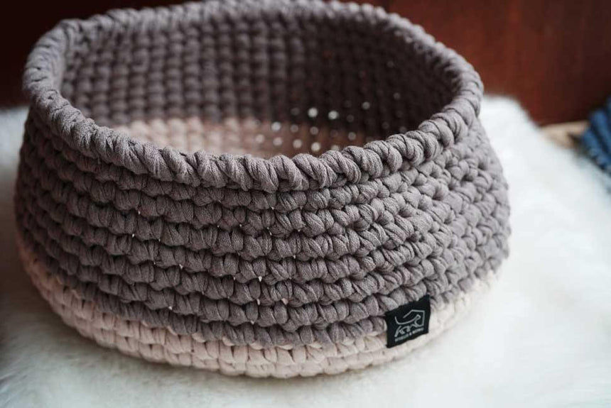 手編みベッド - エクリュ&トープ - Giselle & Momo